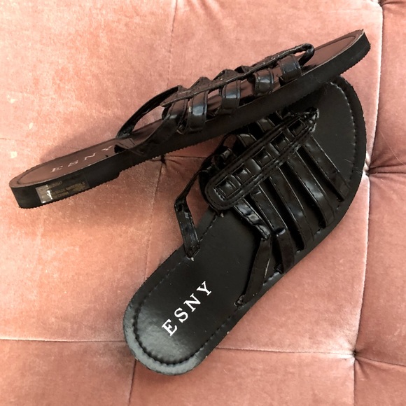 ESNY vintage Women's flat Thong gladiator slide Sandals size6 * rare find* EUC - Picture 4 of 11
